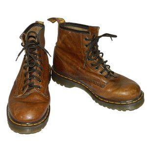 Doc Martins Unisex Brown Combat Boots Size Women's 10 -Men's 8.5 Made In England